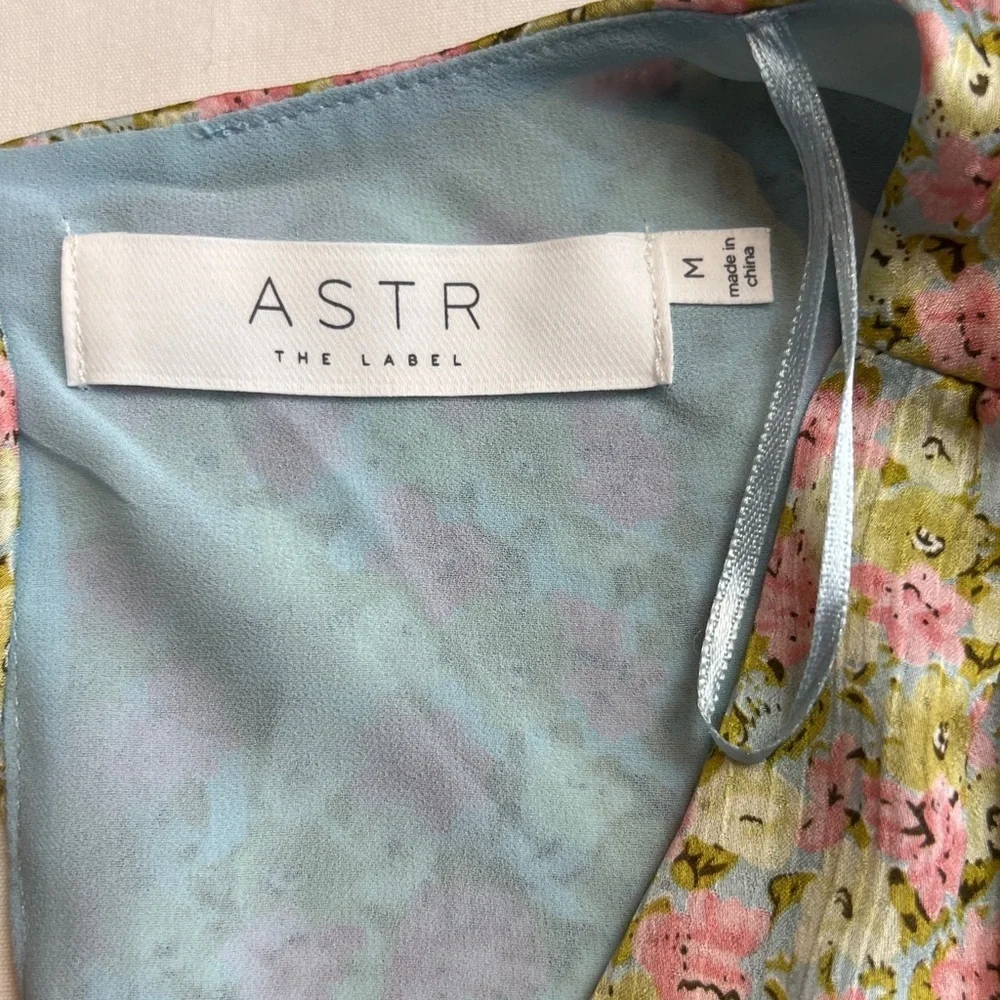 Astr the Label Floral Tie-Back Ruffle Cropped Cottagecore Blouse SZ M